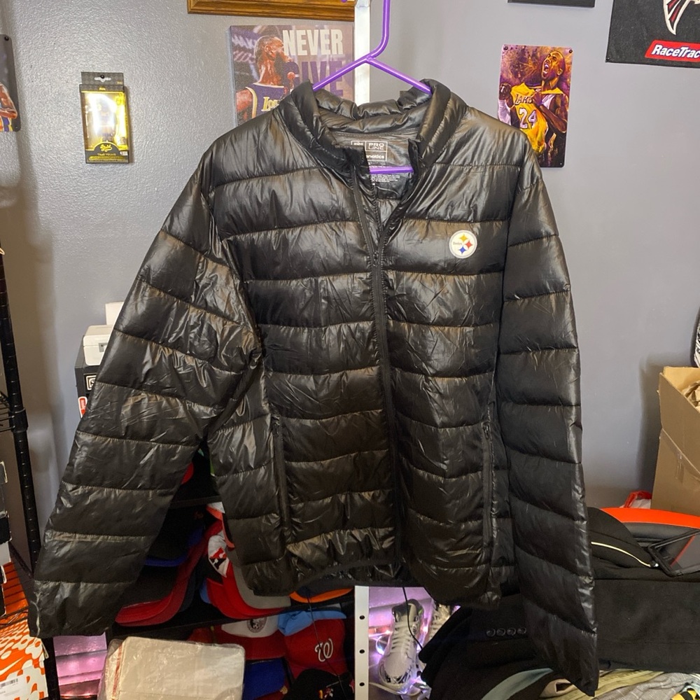 Black Puffer Jacket Pittsburgh Steelers